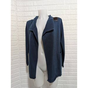 PerSe Women's Teal Open-Front Knitted Cardigan Sweater Size S